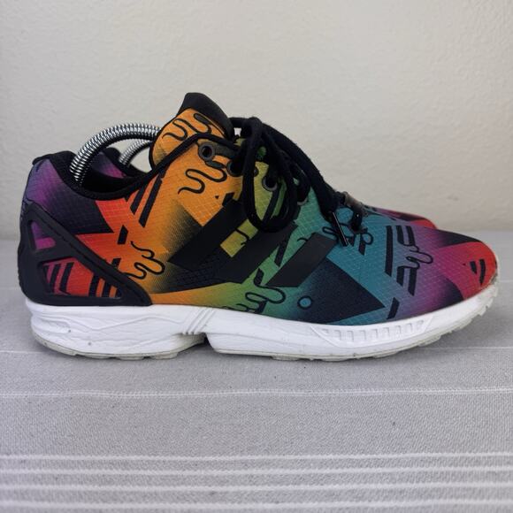 Men’s Adidas Zx Flux Lace Up Low Running Sneakers S75495 Multicolor Drip 10.5 main image 5